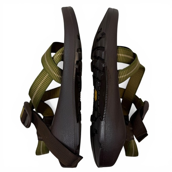 Chaco Z/1 Classic Mens Size 11 Sport Sandals Brown Olive Green Vibram Hiking - Picture 7 of 8
